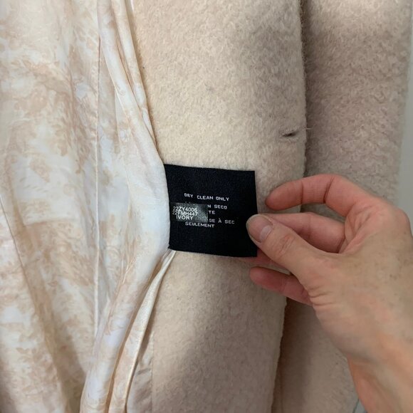 GUESS Women's S Military Double Breasted Wool Winter Coat Cream - Picture 5 of 5